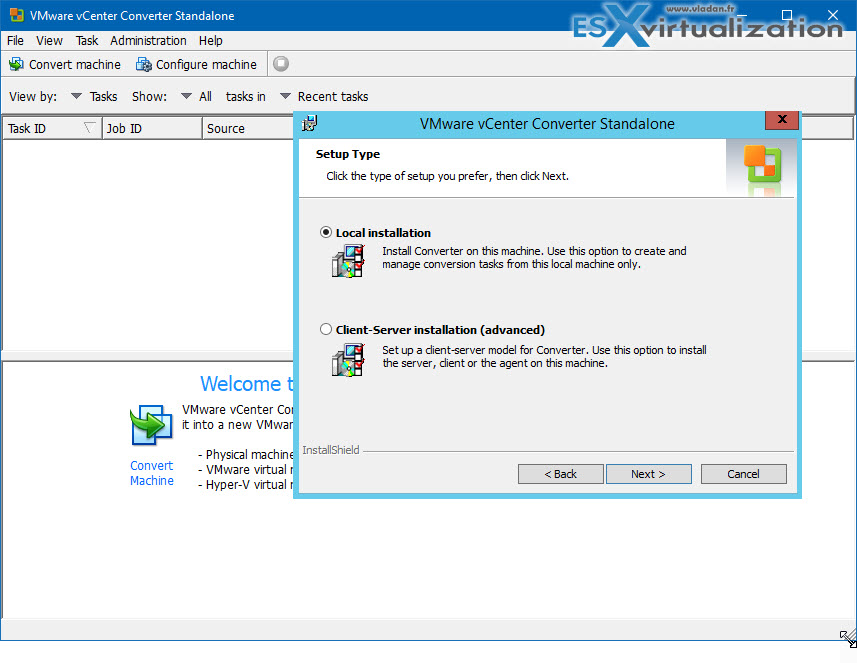 langkah-langkah menggunakan VMware vCenter Converter Standalone
